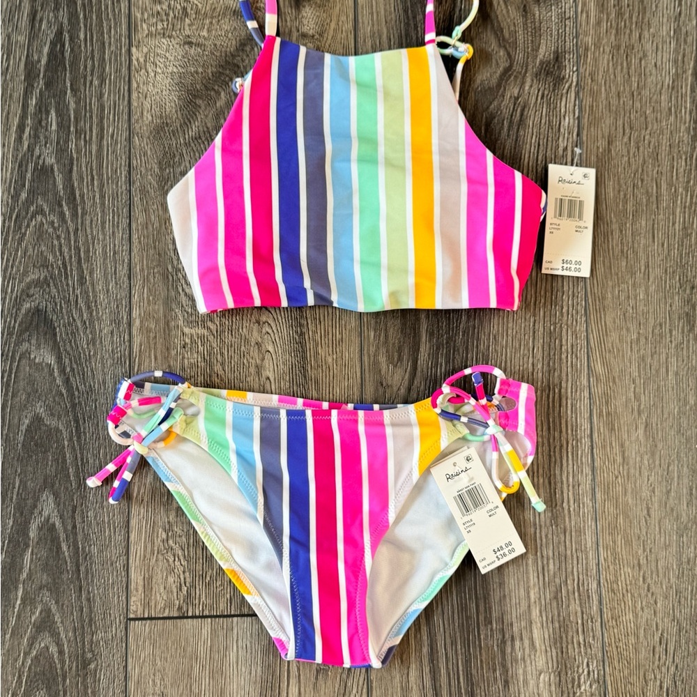 Raisins Pink and Blue Bikini Vibrant Swimwear